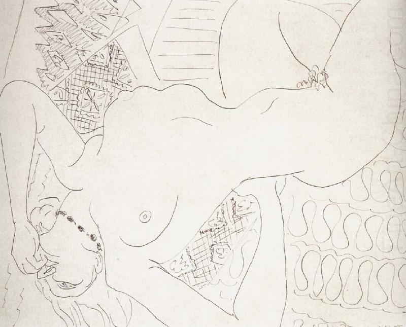 Henri Matisse He wore a necklace of the Nude oil painting picture